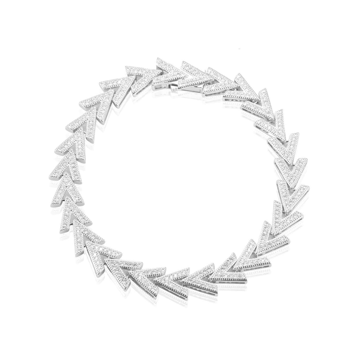 Simple Temperament Fine Moissanite Sterling Sier Chain Rhodium Plated Tennis Bracelet for Dateing
