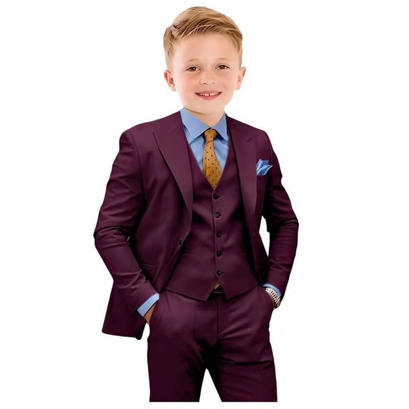 3 Pieces Peak Lapel Blazer Shorts Set Slim Fit Tuxedo Suit Set Outfit from Baby to Teen Summer Beach Wedding