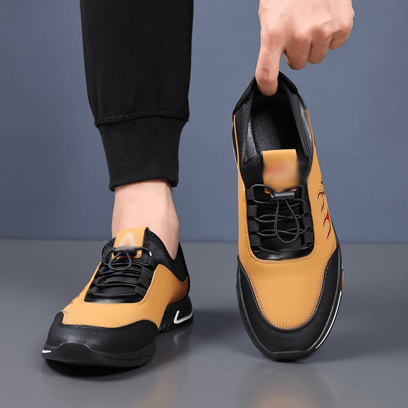Men's 2025 spring new breathable casual sports board soft sole lightweight inner height versatile bean shoes