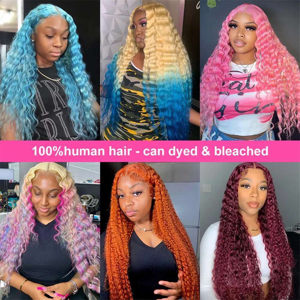 613 Honey Blonde 13x6 HD Frontal Wig Human Hair Curly 30 inch Deep Wave Brazilian Colored 13x4 Lace Front Wigs For Women
