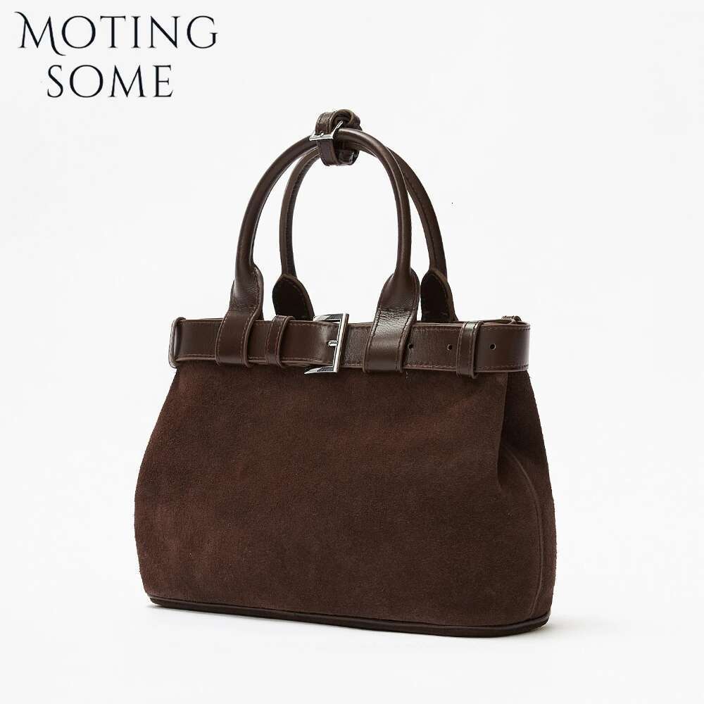 Motingsome Warm Winter Bags Woman Fashionable Handbag Natural Suede Genuine Leather Shoulder Purse Daily Bag 2025 New