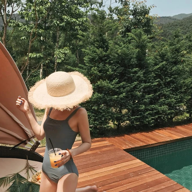 Summer Natural Raffia Sun Hat For Women Wide Brim Fashion Floppy Shade Dome Straw Hat Girl Outdoor Vacation Beach Hat Panama 250514