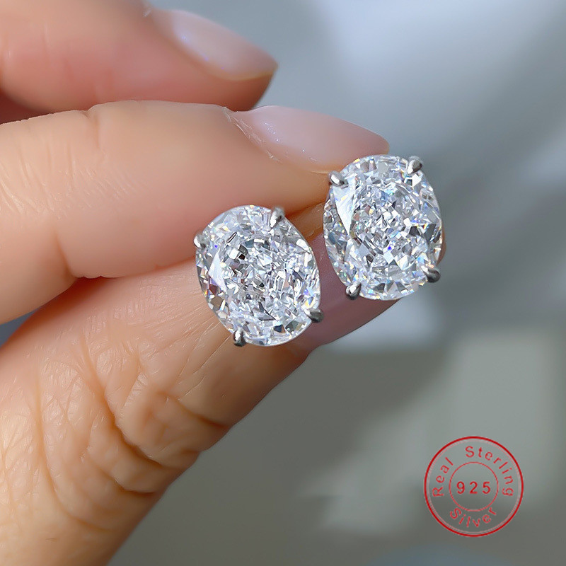 2025 Rulalei Brand Ins Top Sell Stunning Stud Earrings Luxury Jewelry Genuine 100% 925 Sterling Silver Lab Moissanite Diamond High Quality Women Weddi