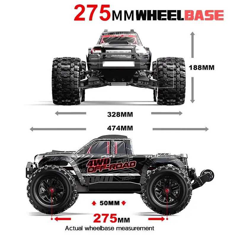 MJX 10208 V2 RC Car 4WD 1/10 Hyper Go 60KM/H 80KM/H Brushless Off-Road Vehicle 2.4G Remote Control Drift Monster Truck RC Toys W20250515