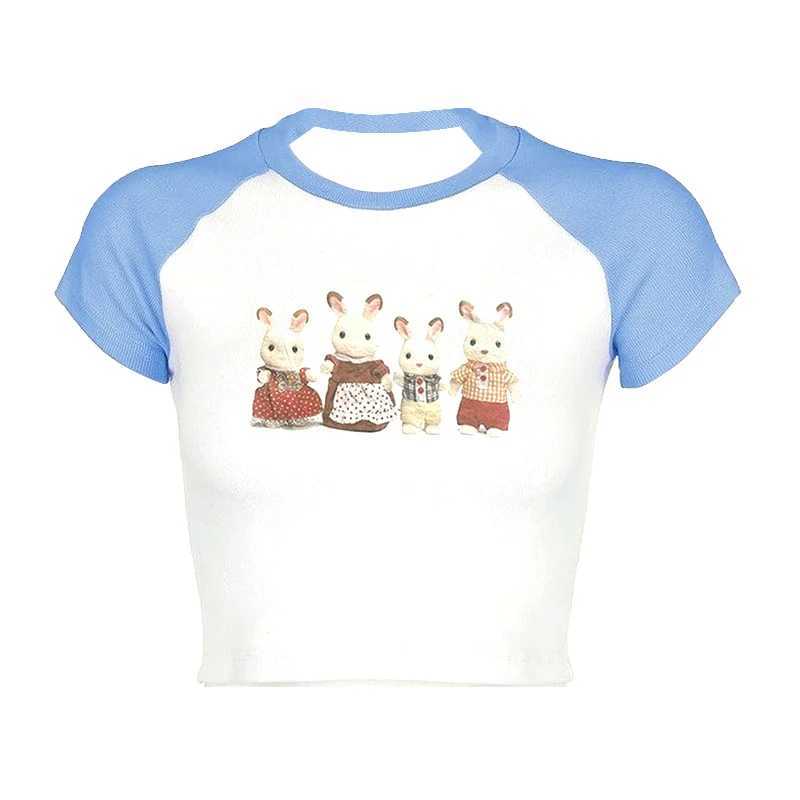 2000s Top Aesthetics Letter Print Baby Tees Y2k Style Streetwear Short Sleeve Cute Vintage Crop Top Women Fashion Punk Emo Girls M250515