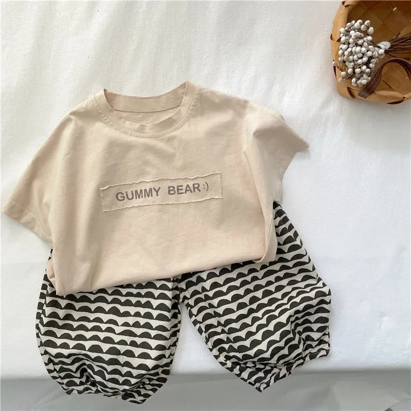 Summer Childrens Short-sleeved T-shirt Boys Korean Style Costume Solid Color Bottoming Shirt Baby Loose Fashion Tops 250515