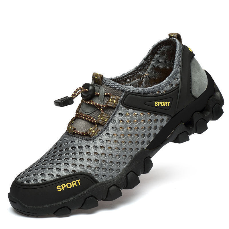 Men's 2025 summer new men's sports and leisure hole trendy Korean version mesh breathable water hiking shoes