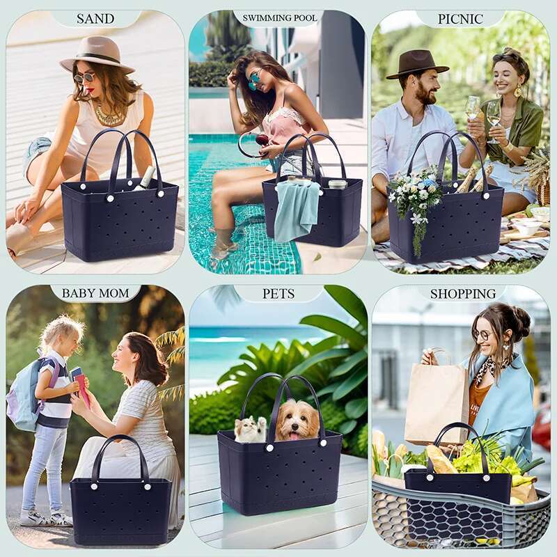 Multifunctional Fashion Design Women's Shopping Storage Casual Beach Bag Large Capacity Handbag