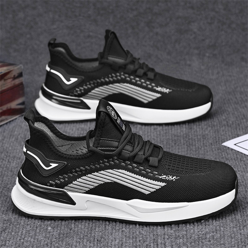 summer breathable thin mesh fly woven men's youth lightweight running sports casual shoes