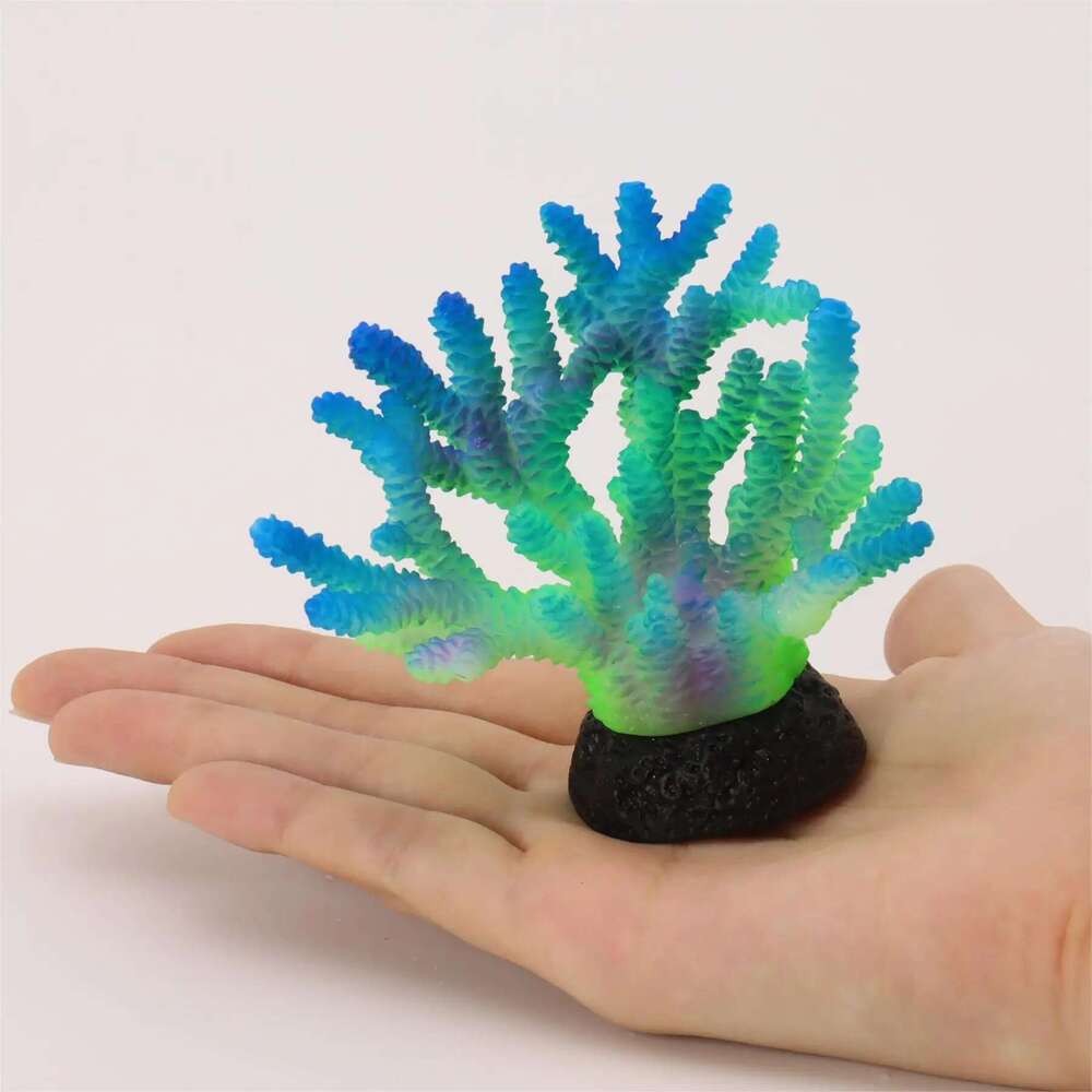1 pc Aquarium Plants Fluorescent Staghorn Coral Reef Decor Glowing Tank Decorations Betta Fish