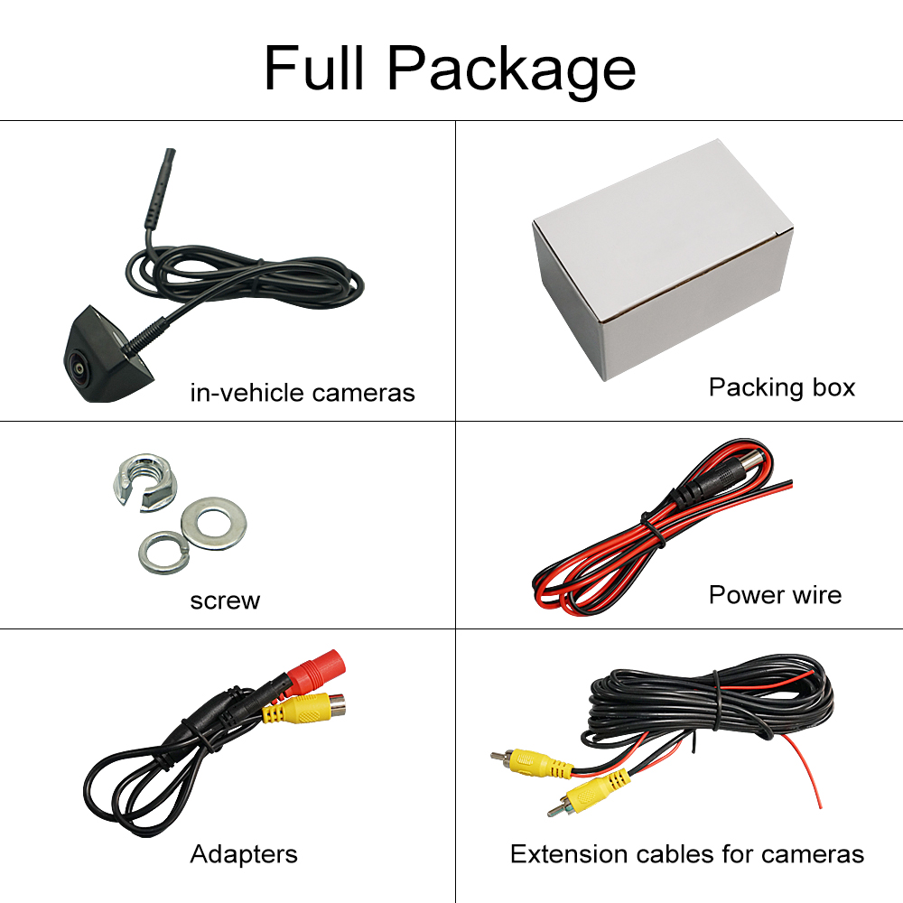 car Backup Camera AHD 1080P Front/rear view camera Night Vision 170 Wide Angle Rear View Camera for SUVs, Trucks, RVs and Pickups