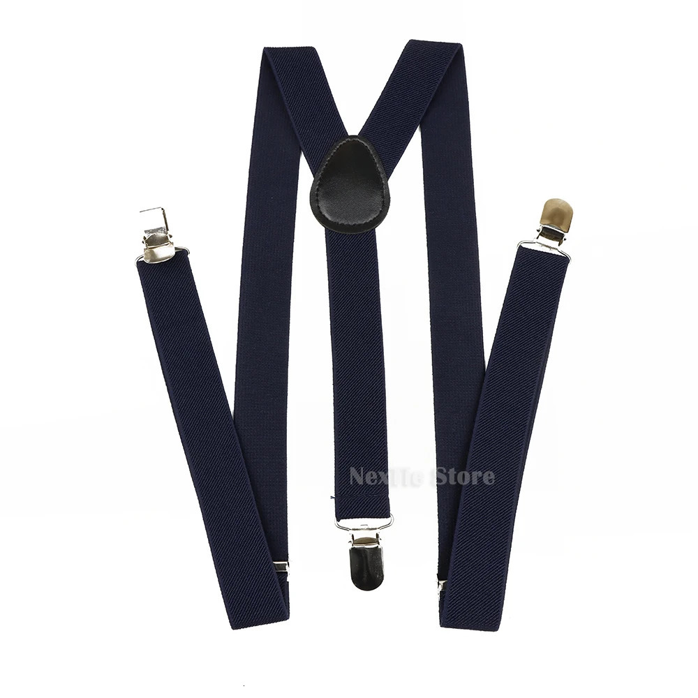 Solid Color Belt Men Women Suspenders Polyester Y-Back Adjustable Elastic Clip-on Braces Business Party Wedding Suit Accessories 250515