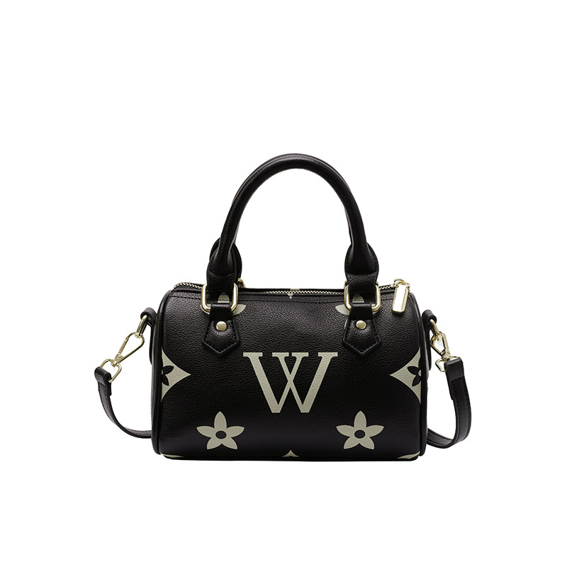 Premium sense of printing handbag 2025 new retro old flower letters women's bag hundred crossbody bag trend pillow bag
