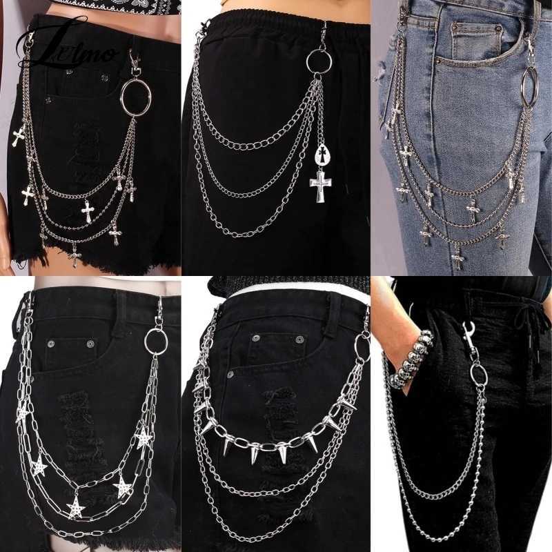 Punk Rock Metal Pants Waist Chain Men Women Key Chain Big Ring Wallet Keychain Jeans Unisex Hip-hop Jewelry Gift Y250515