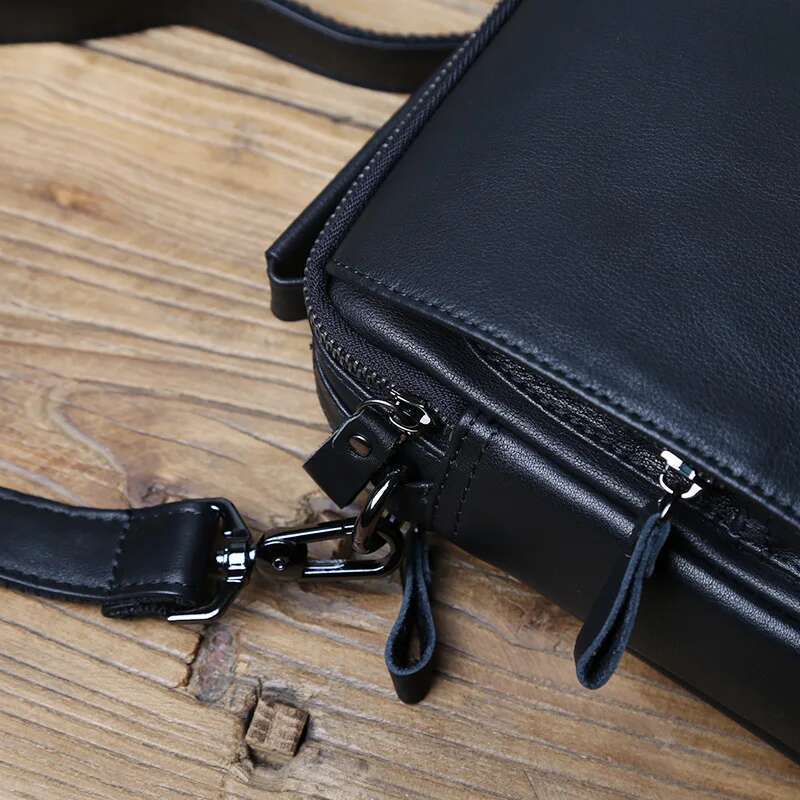 New Leather Top Layer Cowhide Casual High-End Small Shoulder Trendy Men's Bag For 8 Inch Ipad NZPJ