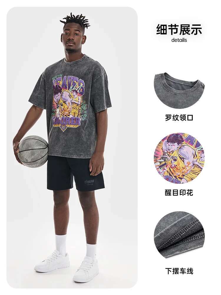 RIGORER 2024 New Sports T-Shirt Men Basketball Shirt Running Printed Breathable Round Neck Short Sleeve Z124210432