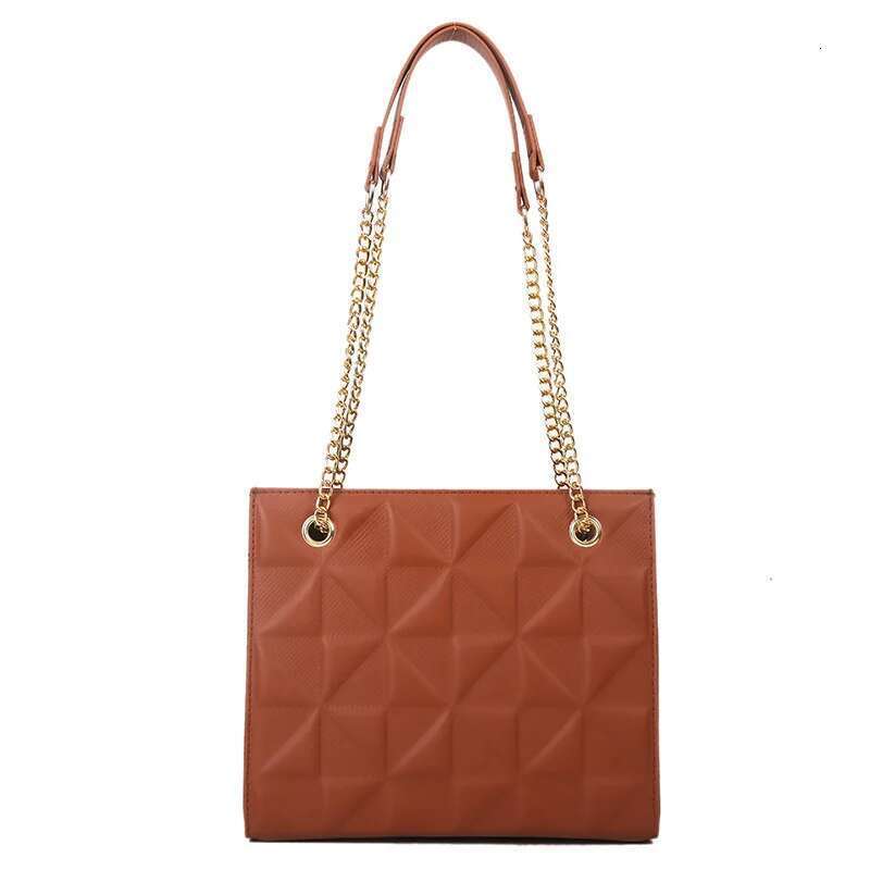 Ladies Fashion Large Capacity Chain Retro Square Tote Bag Dia Texture Shoulder Crossbody Daily Hundred Underarm Handbag