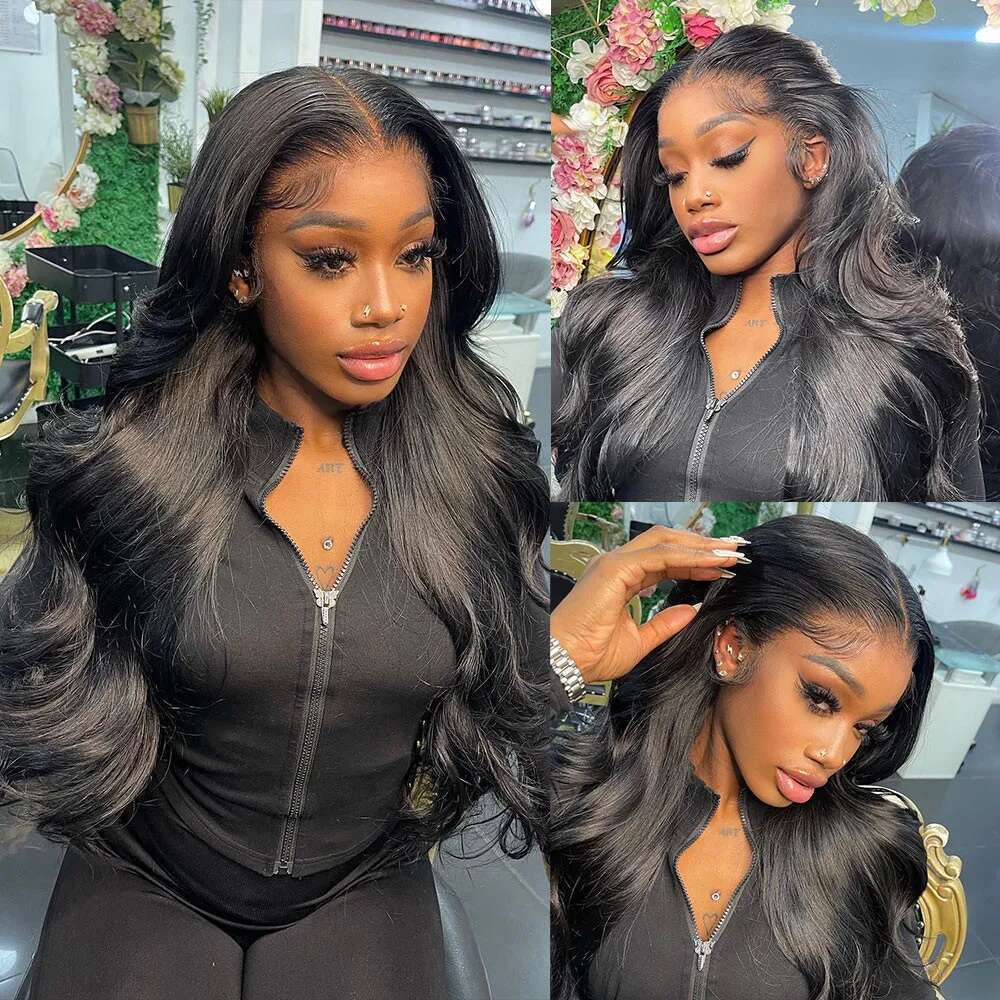 13X6 Body Wave HD Transparent Lace Front Human Hair Wig 40 Inch Pre Preplucked 5X5 200 Density Glueless Brazilian Wigs For Women