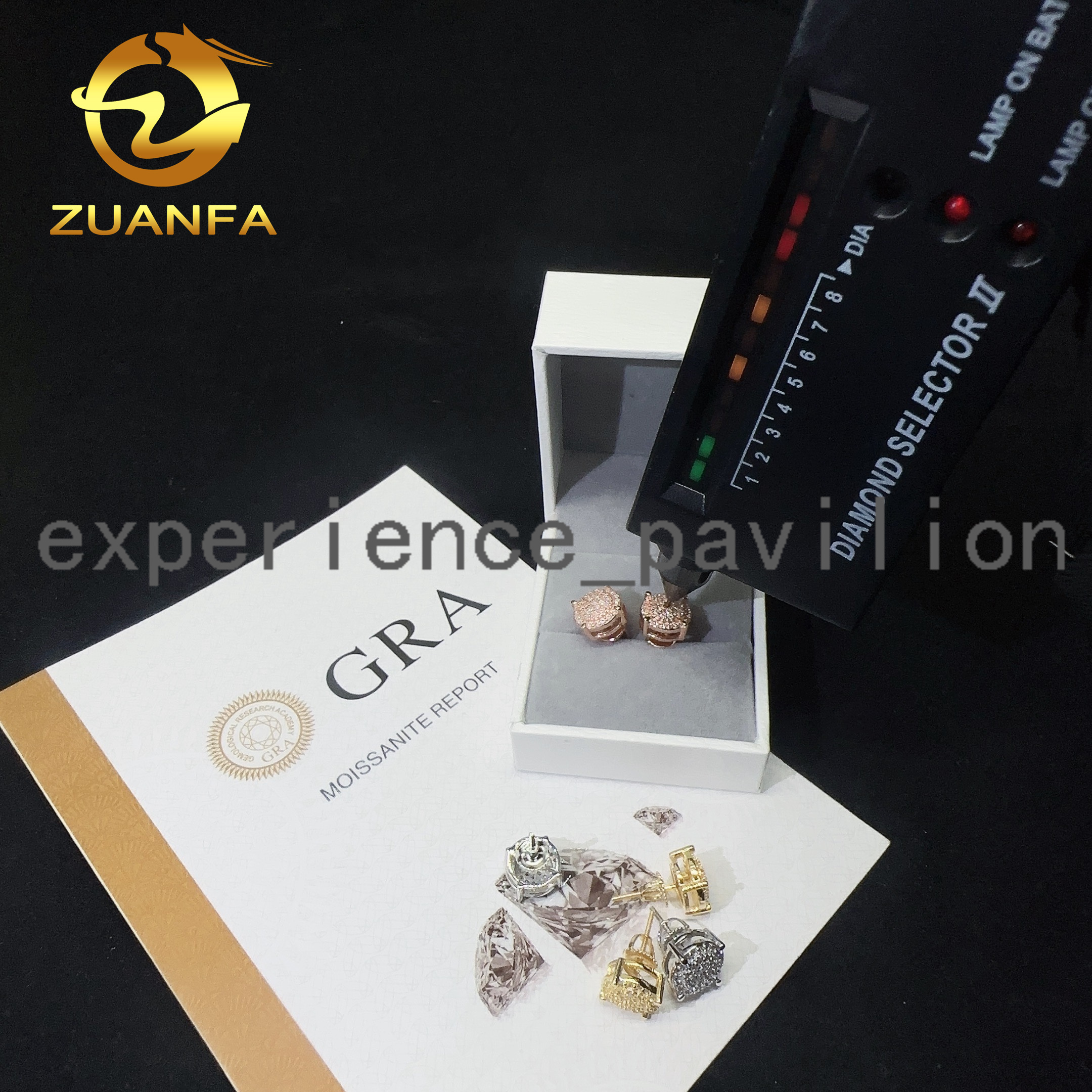 Moissanite Earrings 18k Gold Plated Hip Hop Jewelry 4 Prong Full Diamond Stud Earrings 925 Silver Rapper Ear Ring