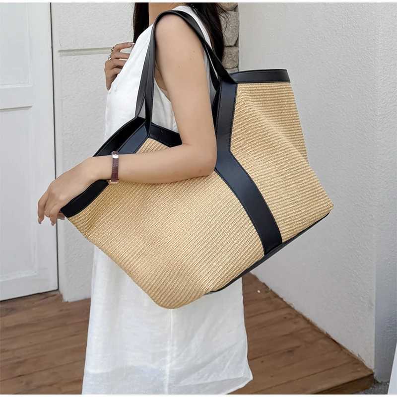 Brand Luxury Designer New Y-shaped Str Tote Bag Large Capacity Shopping Bag Beach Bag Shoder Underarm Bag Woven Wens Bag Z250516