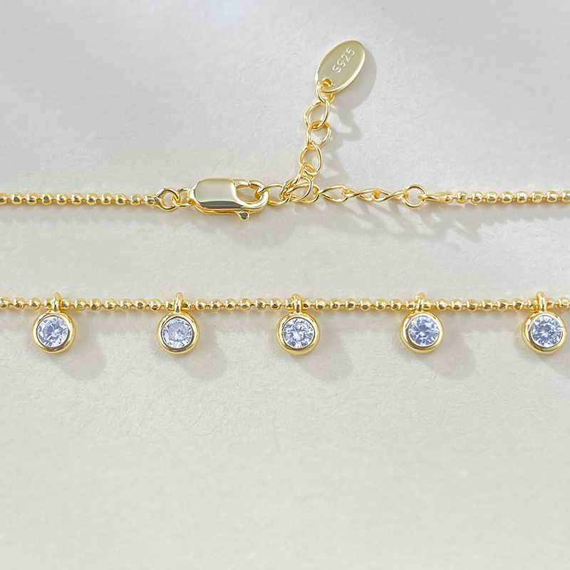 2025 Ins Top Sell Lady Luxury Jewelry Tassels Pendant Genuine 100% 925 Sterling Silver Round Cut Lab Moissanite Diamond Gemstones Party Women Wedding 