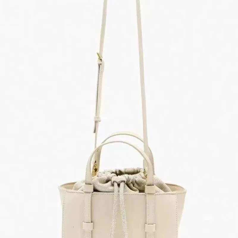 PU Leather Crossbody Bags For Women 2024 Women's Fashion Drawstring Bundle Portable Messenger Casual Bucket Bag