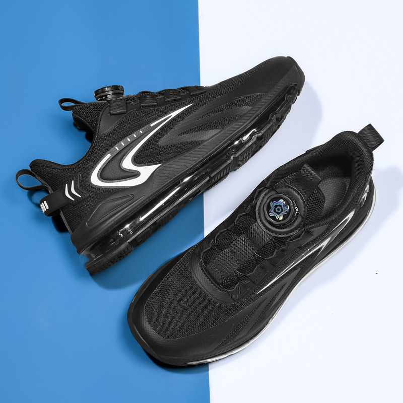 2025 New Fashion Large Size Men's Sneakers Rotating buckle Breathable Mesh Air Cushion Running Shoes Youth Casual Sport Shoes