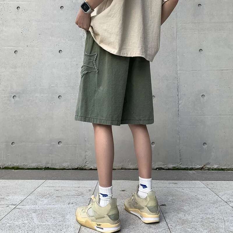 Summer Shorts Men Loose spodenki meskie Vintage Denim Basic SimpleHot Sale High Waist Leisure Ulzzang Streetwear Short