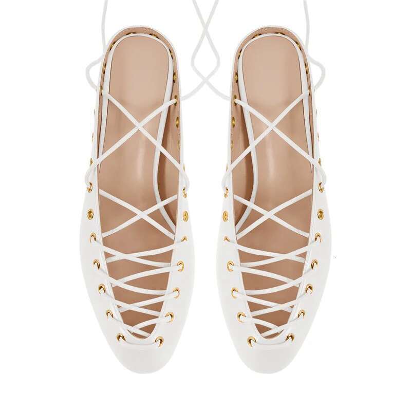 Onlymaker Women White Closed ToeLace Up Mules Kitten Heel Stiletto Summer Sandals Coeset Heels
