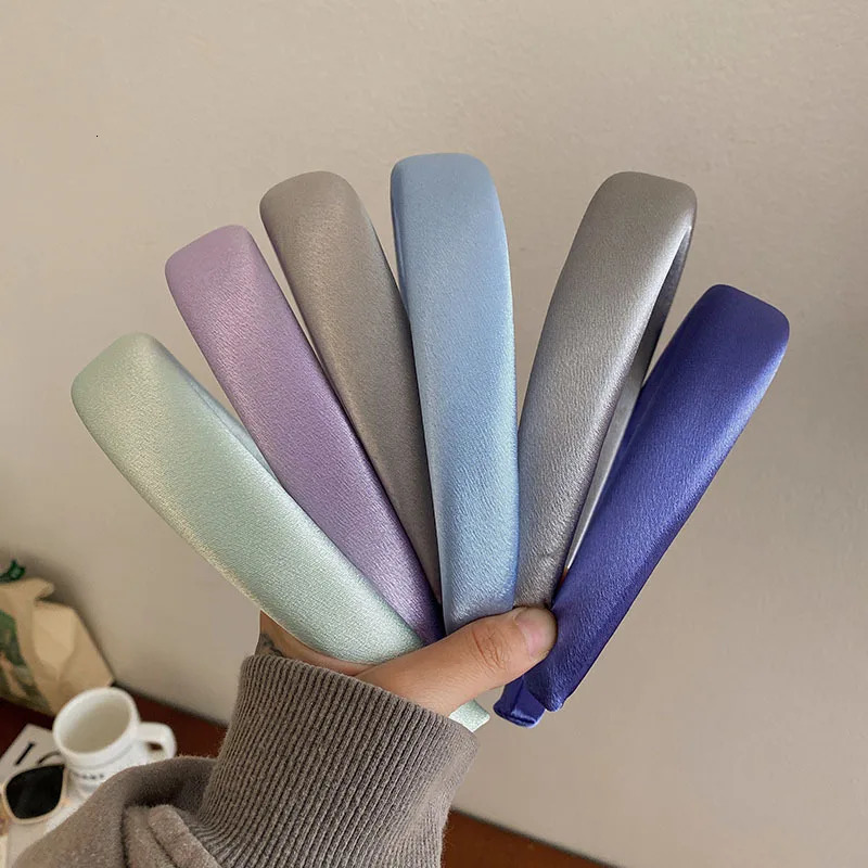 Shiny Satin Fabric Headband Wide Cross Hairbands Daily Headwear Sweet Simple Headbands Women Hair Accessories 250509
