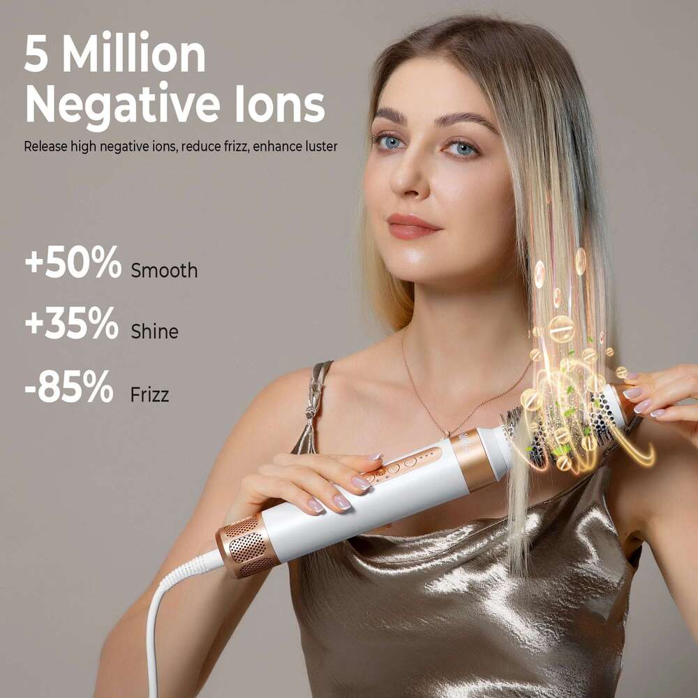 7 In 1 Brush Brushless High Speed with Diffuser Ionic Blow Dryer Hot Air Styling Comb Auto Hair Curler