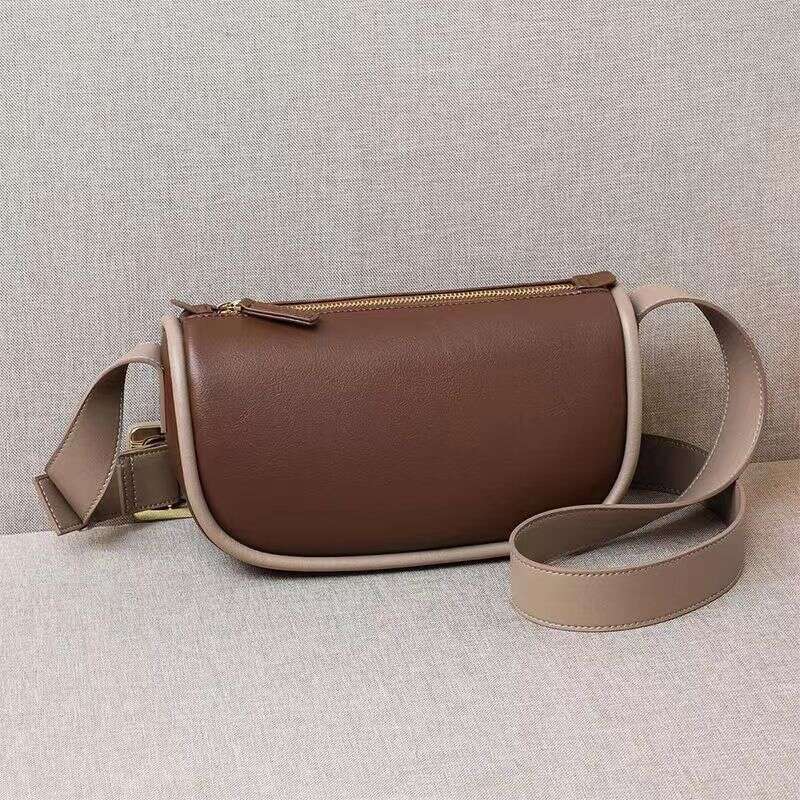 Genuine leather cowhide high-end handbag 2025 new summer casual crossbody versatile shoulder dumpling bag for women