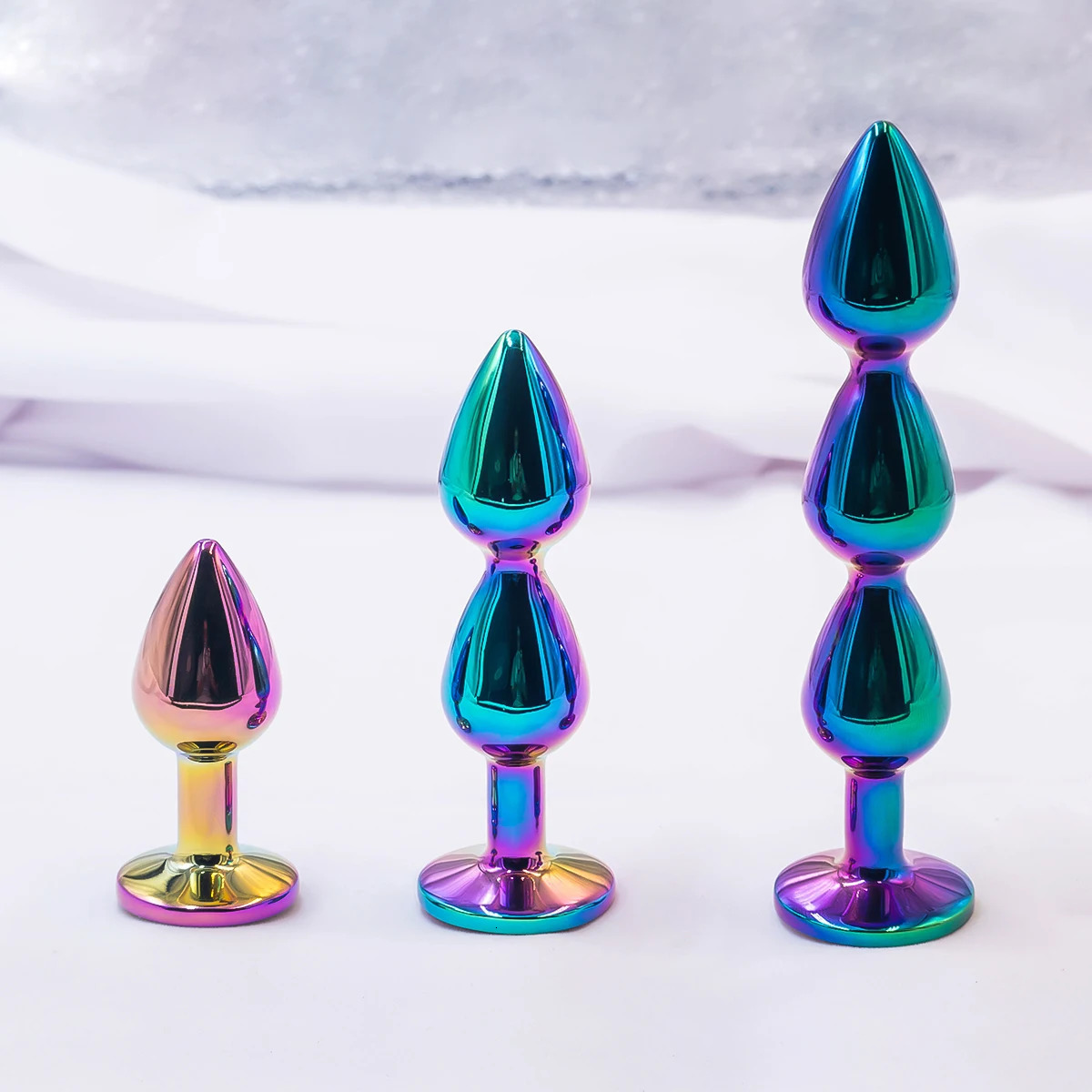 Style Colorful Various sizes Metal Anal Plug Beginners To Expert Butt Plug Anus Massage Anal Stimulator Dildos Adult Sex Toy 250515