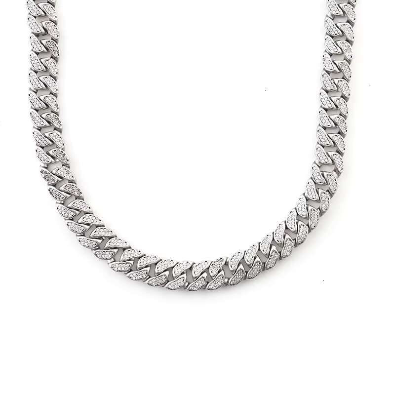 Moissanite Trendy Women Design Jewelry Wave Cuban Chain Necklace Gift Chain Party