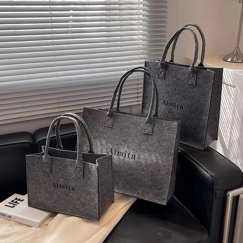 Free shipping on 2025 new designer bags New Letter Tote Tiktok Same One Shoulder Girl's Handbag Large Capacity Felt Bag