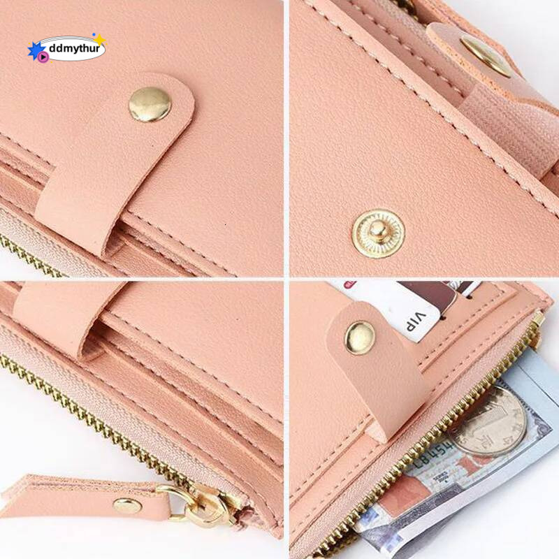 Unisex PU Leather Mini Wallet - Slim Multi-Slot Card Holder for Credit/ID Cards, Compact Coin Purse with Pocket (Men & Women) ddmythur