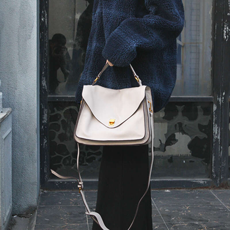 Tote Bag Women S Handheld Briefcase Soft Leather Envelope Large Capacity Head Layer Cowhide Single Shoulder Crossbody Bag KQ