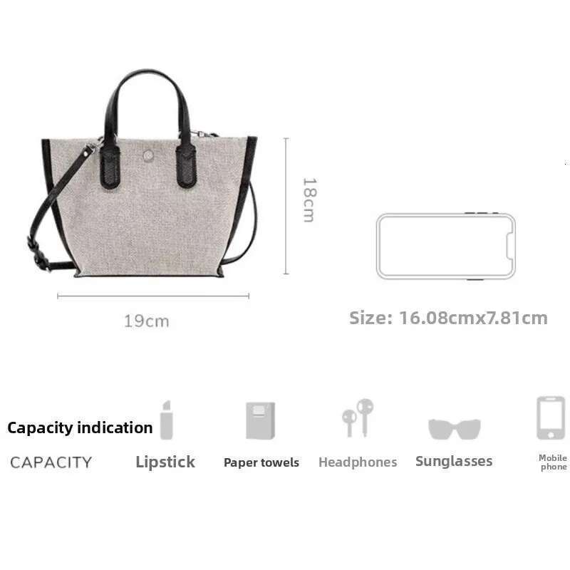High Quality Long Canvas Tote Portable Water Bucket Crossbody Fashionable And Simple Women's Bag