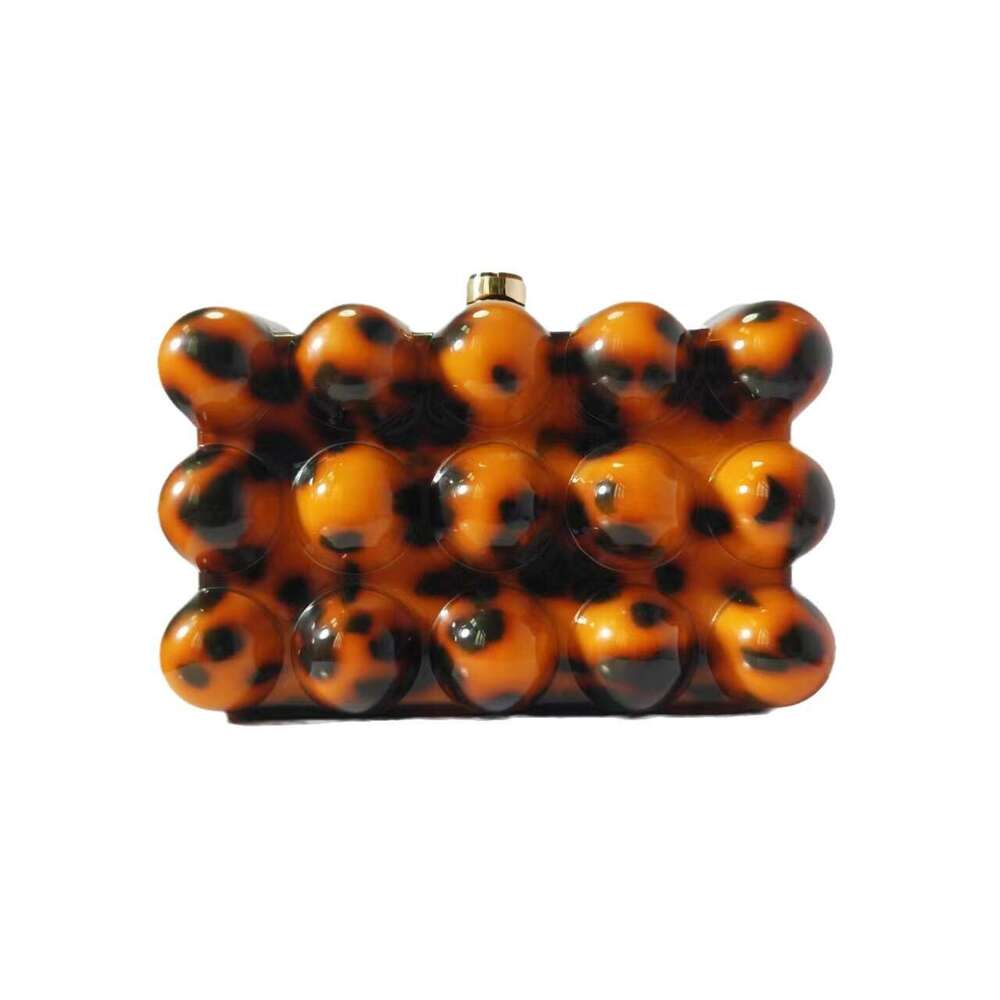 French Wave Pearl Egg Shell Fashionable Crossbody Single Shoulder Acrylic Dinner Bag