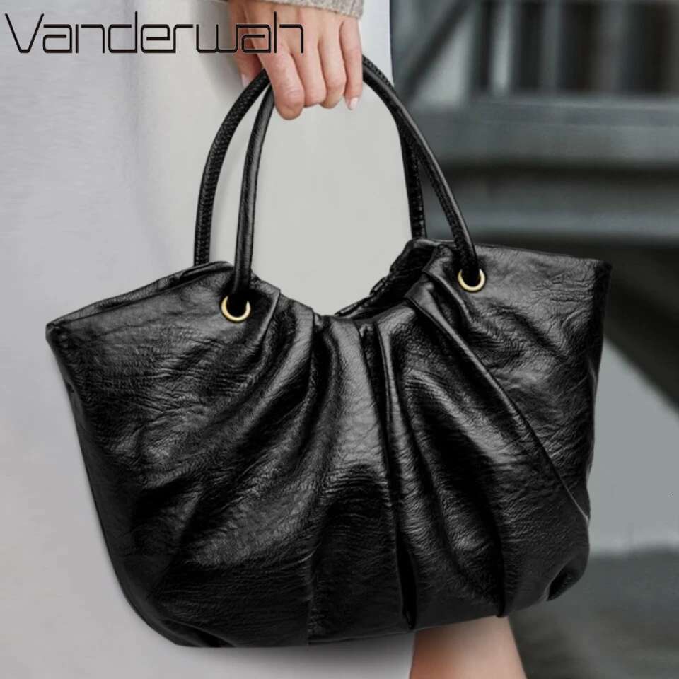 Pleated Summer Small Casual Tote Bag High Quality Leather Ladies Hand For Women Shoulder Crossbody Bags Sac A Main