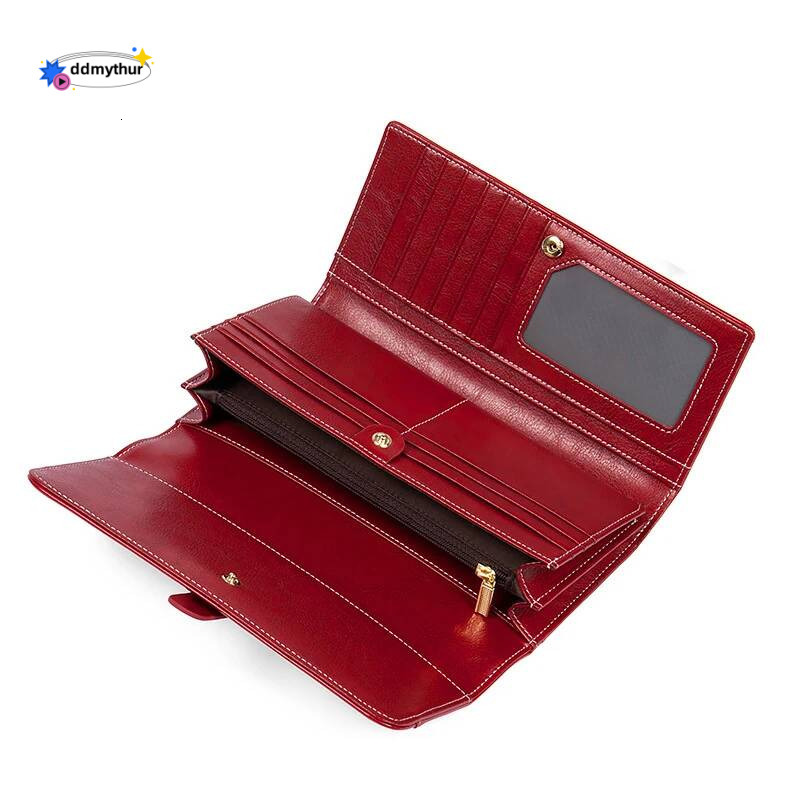 Designer Women's WalletsLong Handbags RFID Card Holder Wallet for Women Genuine Leather Purses High Quality Female Purse ddmythur