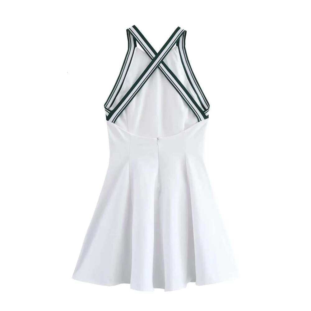 TRAFSHE Womens V-Neck Sleeveless Mini Party Dress Contrast Ribbed Elegant New In Evening Dresses Woman Clothing 4661351