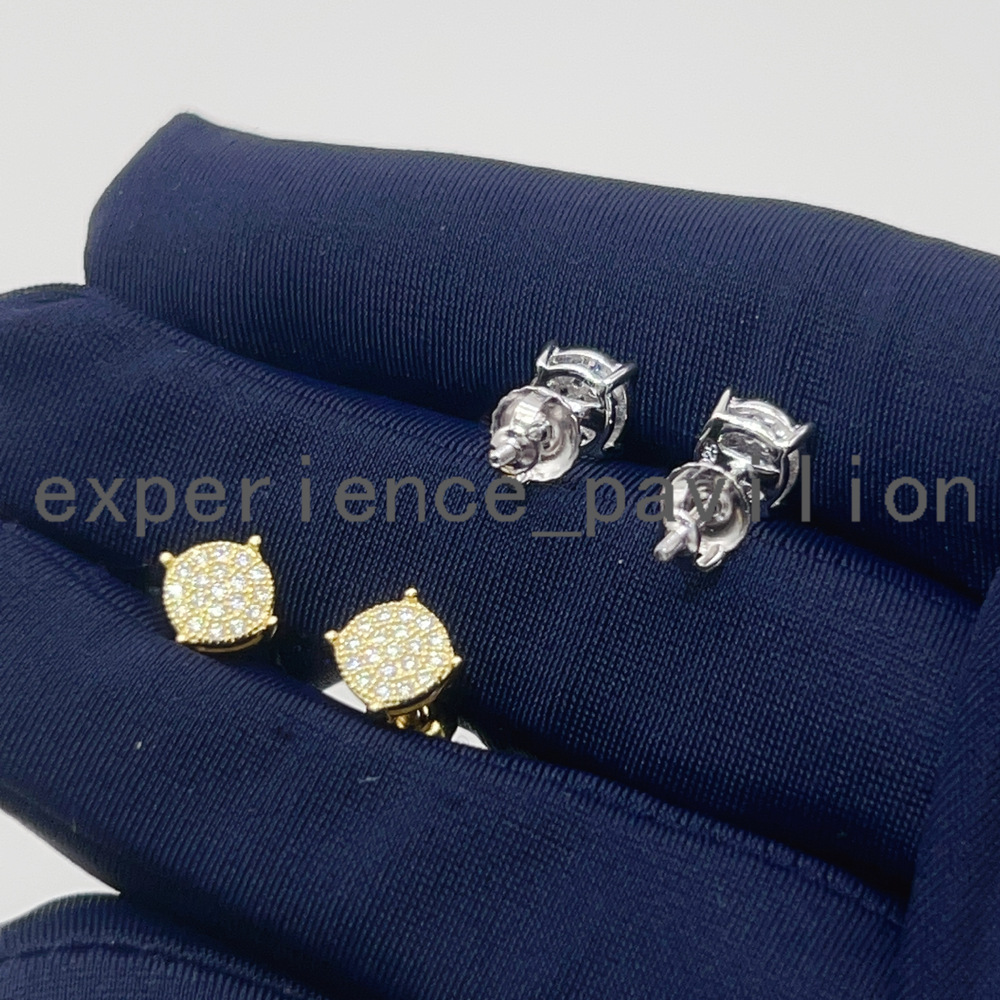 Custom Hiphop Jewelry Pass Diamond Tester 925 Sterling Silver VVS Classic Gold Plated Stud Moissanite Stud Earring