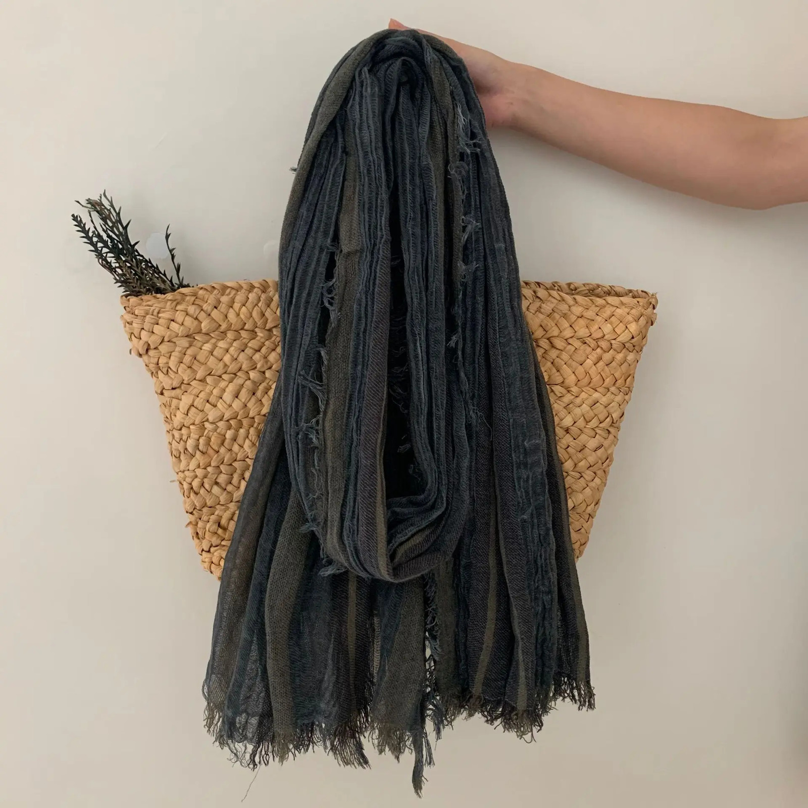 Cotton Linen Tie-dye Striped Mens Scarf Autumn Winter Warm Men Scarves Tassel Long Shawl Male Accessories Bufanda Wraps 250514