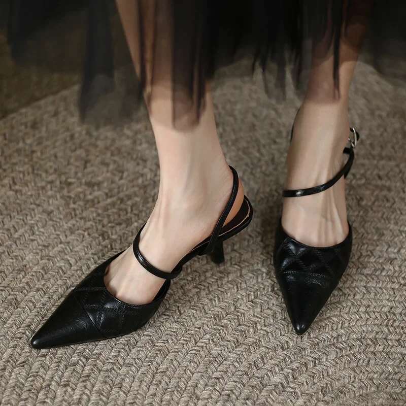 2025 Female Pointed Shoes Shallow Mouth Leisure Comfort Party Summer Fashion High Heels Sexy Thin Heel Sandals Zapatos Mujer