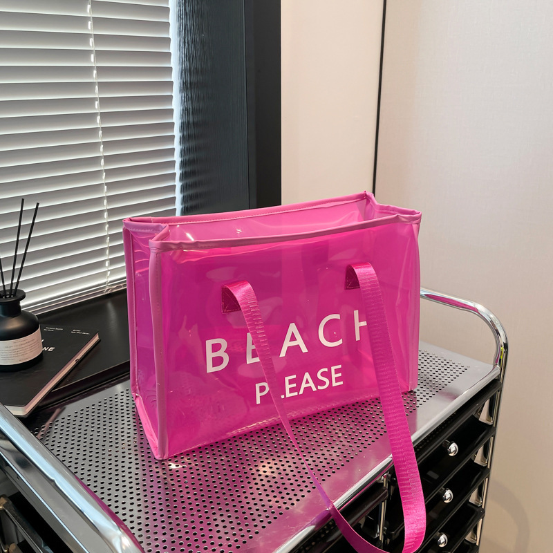 Sewing Process Luxury Bag New Free Delivery Designer Bag PVC Color Tote Letter Fantasy Plastic Internet Famous Transparent Shopping Dazzling Gift Bag 