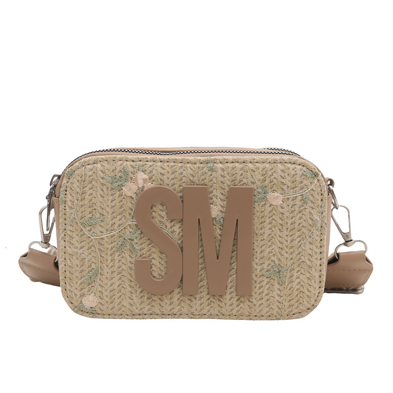 Texture Camera Women's Spring And Summer New Free Delivery Designer Bag Grass Woven Luxury Bag Fashionable Bag 2025 New Wide Shoulder Strap Cross