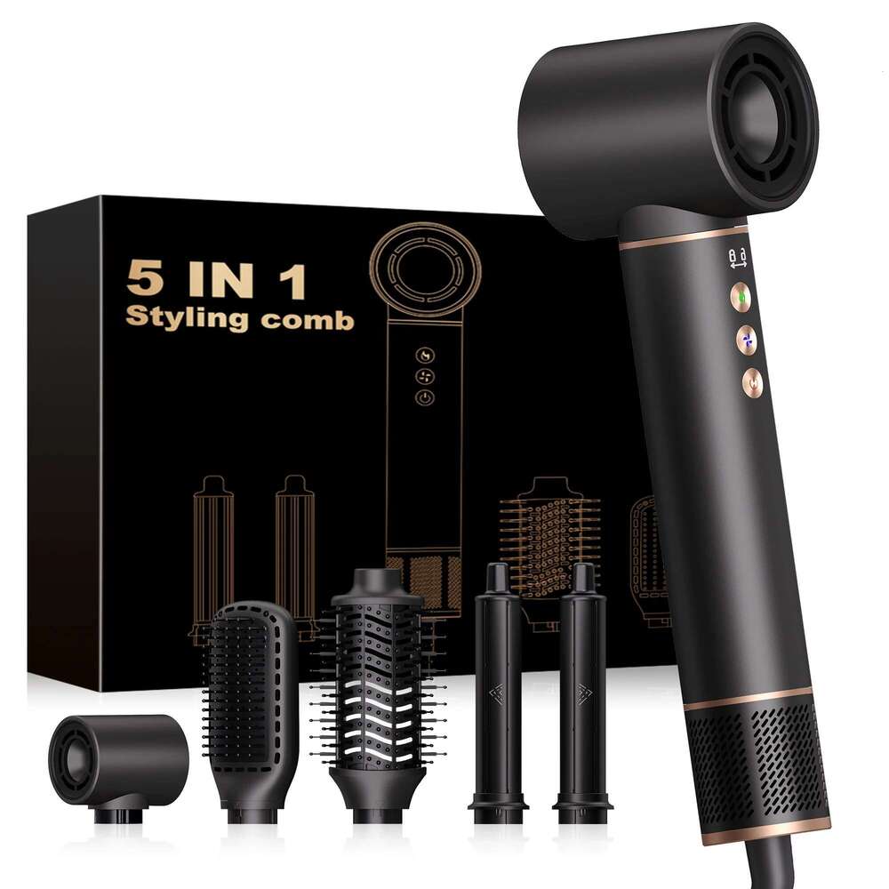 5 in 1 High Speed Hot Air Hair Brush 110000RPM, 20m/s Airflow, 0.75LB Aluminum, Ionic Blow Dryer for Styling & Curling
