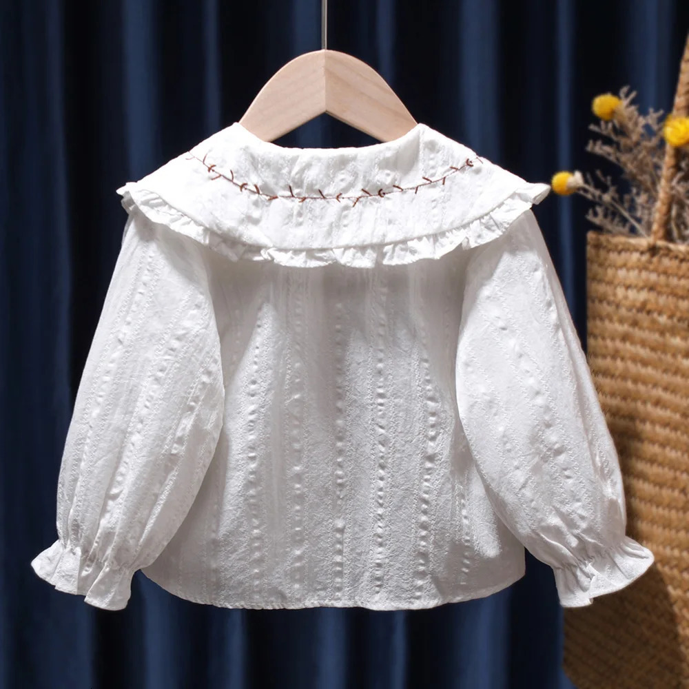 Girls shirt Spring and Autumn long sleeved childrens shirt Girls baby westernized Korean version girls top 250515