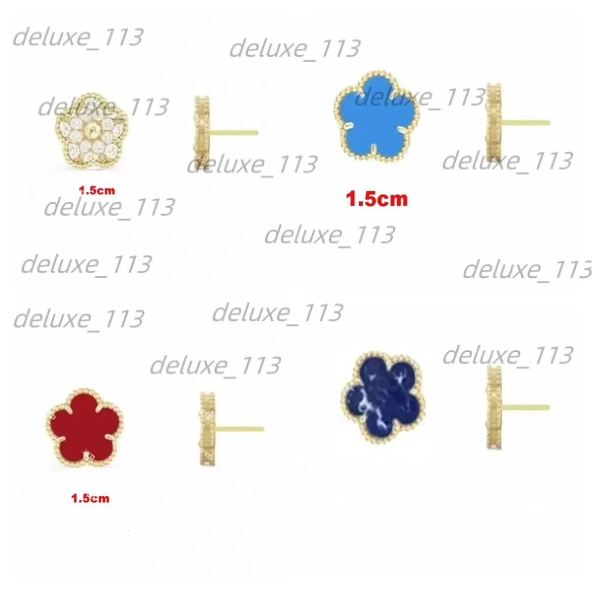 9Mm 15Mm Earring White Gray Green Black Mini Pattern Orecchini Designer Jewelry Ohrringe Clover Earrings